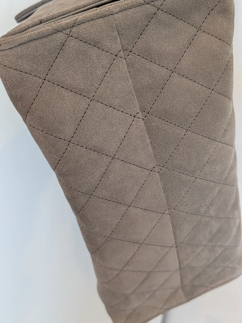 Chanel 25 Medium Grey Suede Shoulder Bag